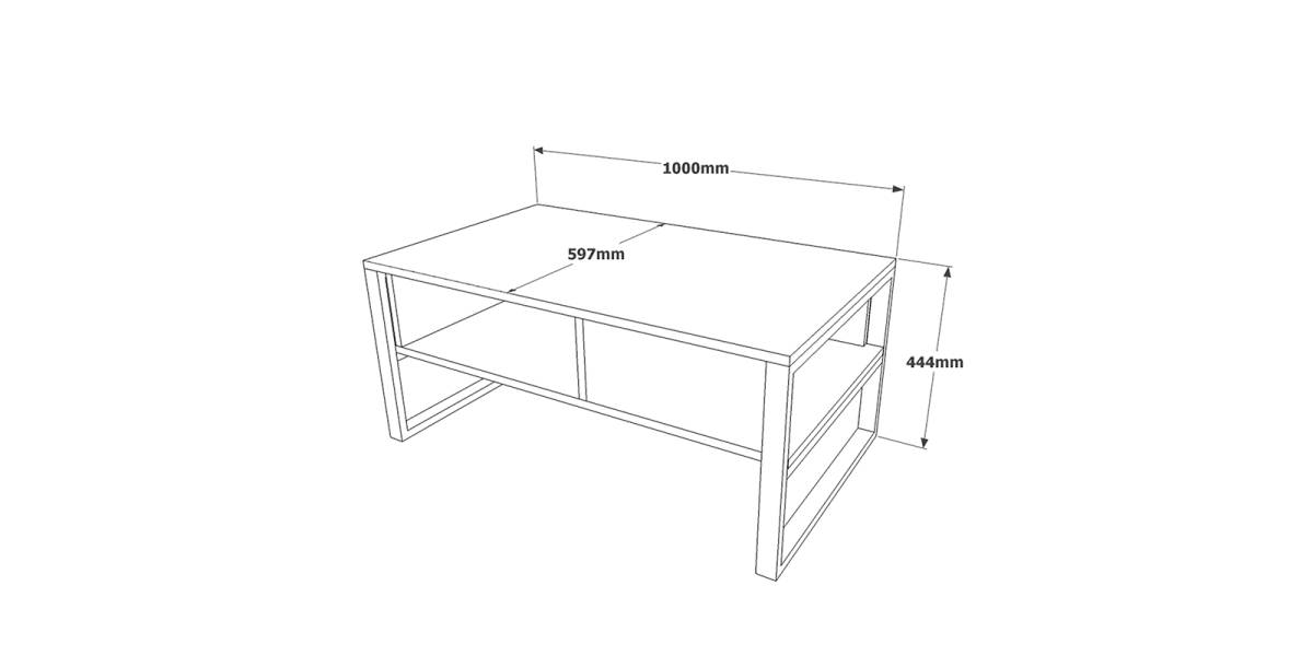 Τραπέζι σαλονιού Honora pakoworld oak-μαύρο 100x60x44,5εκ