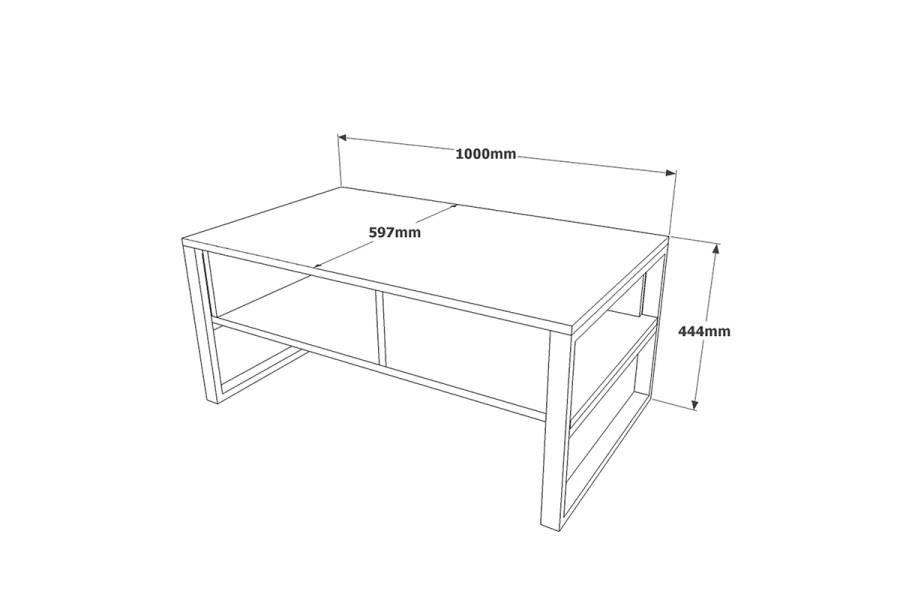 Τραπέζι σαλονιού Honora pakoworld oak-μαύρο 100x60x44,5εκ