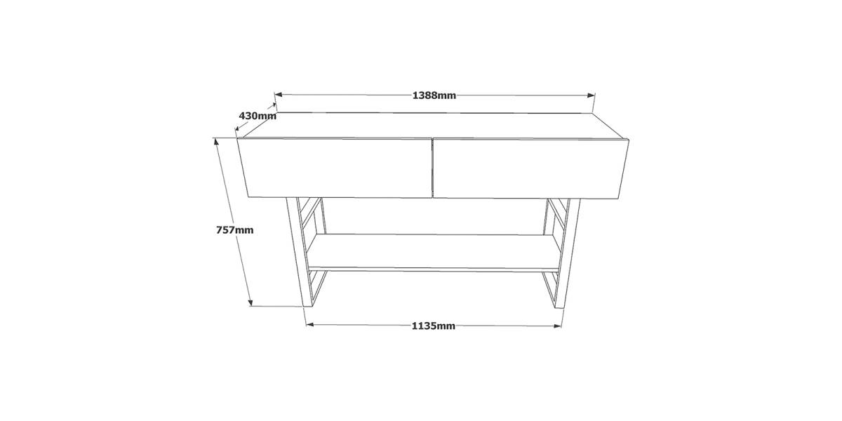 Κονσόλα Vien pakoworld oak-μαύρο 139x43x75,5εκ