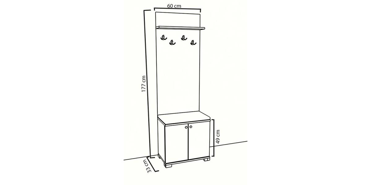 Έπιπλο εισόδου Echo pakoworld λευκό-μόκα 60x33x177εκ