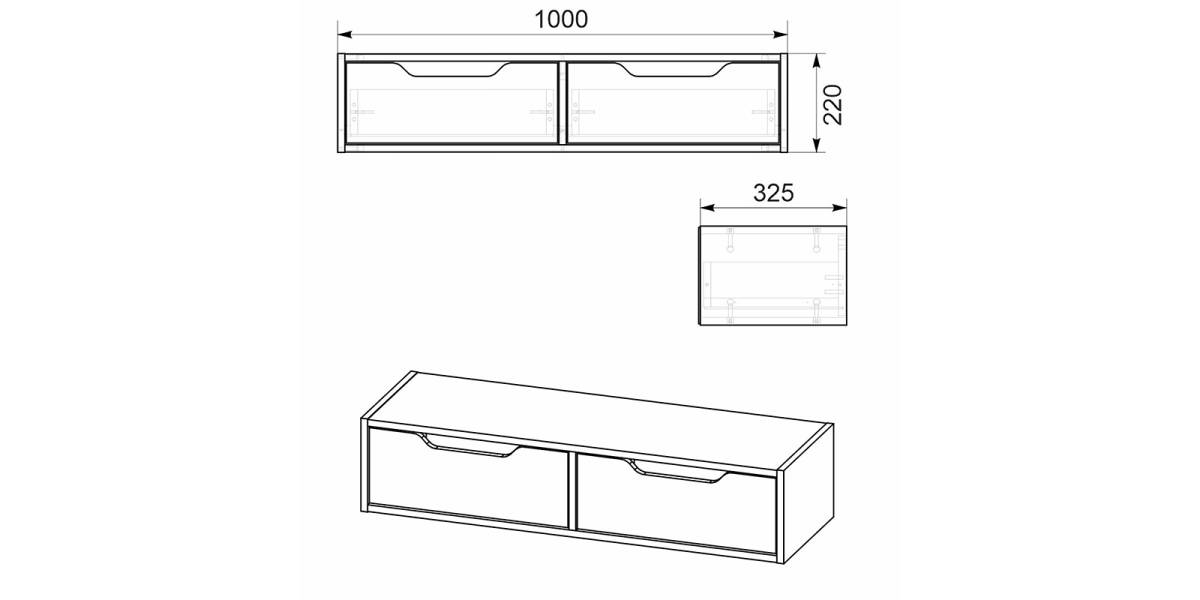 Κονσόλα-τουαλέτα Alberto pakoworld κρεμαστή λευκό 100x32.5x22εκ