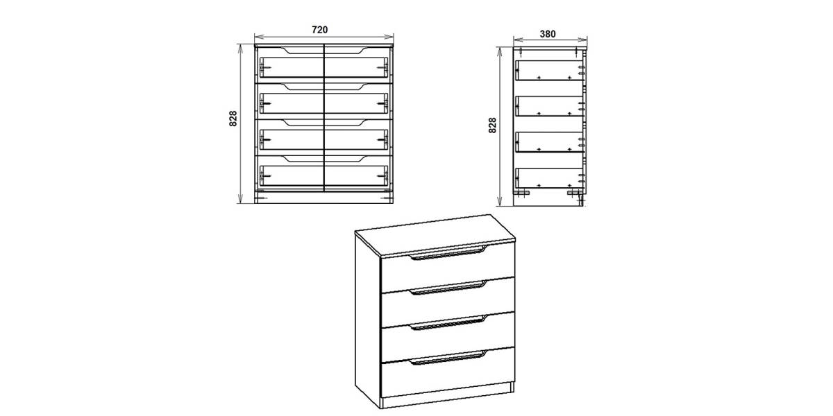 Συρταριέρα Azenor pakoworld 4ων συρταριών καρυδί 72x38x83εκ