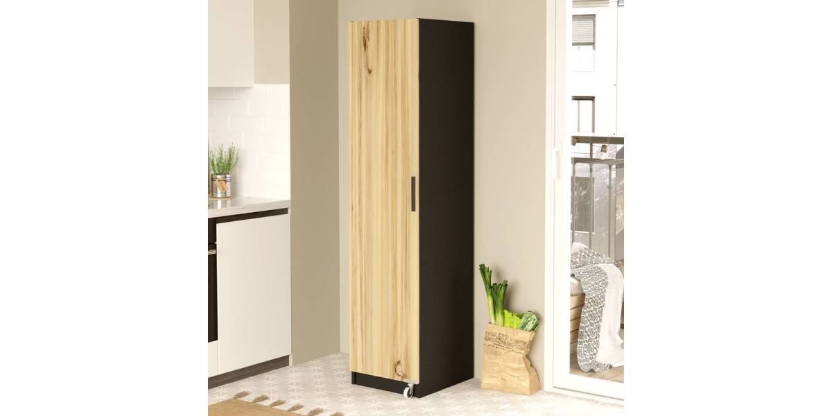 Ντουλάπι κουζίνας Classer pakoworld μαύρο-oak 42x44x176εκ