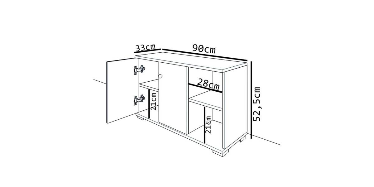 Έπιπλο εισόδου Deril pakoworld λευκό-sonoma 90x33x52.5εκ