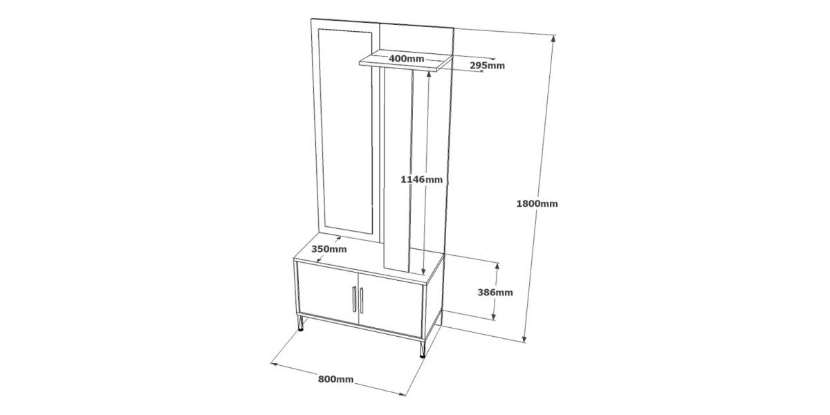 Έπιπλο εισόδου Bridger pakoworld μαύρο-καρυδί 80x35x180εκ