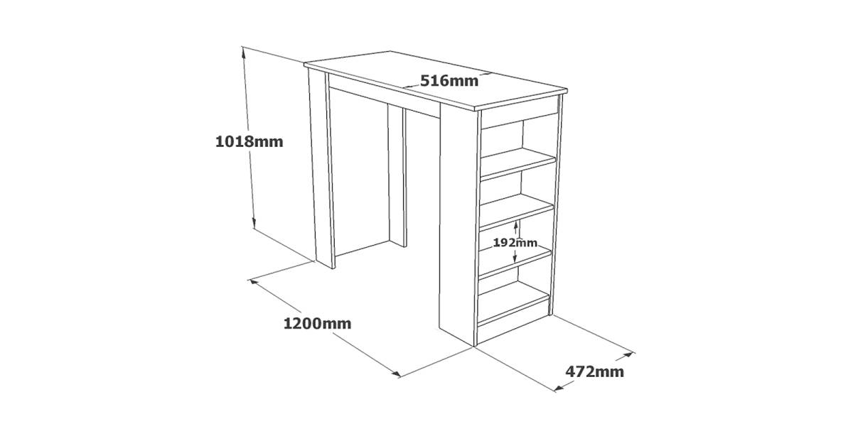 Τραπέζι μπαρ Riff pakoworld λευκό-sonoma 120x51.5x101.5εκ