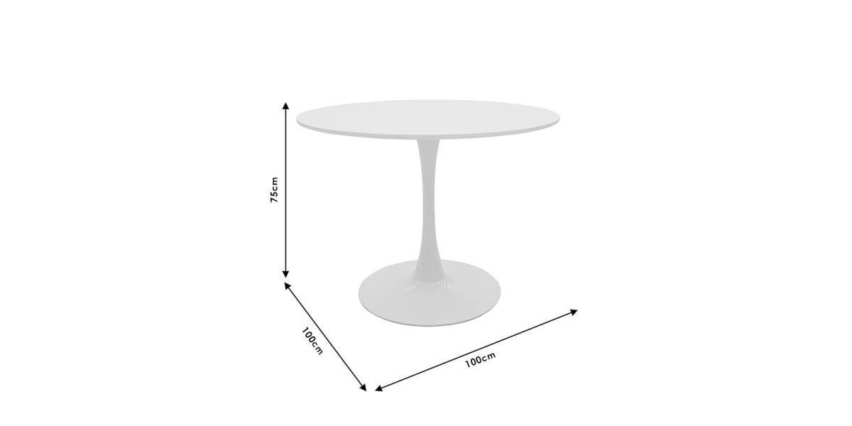 Τραπέζι Balou pakoworld MDF λευκό Φ100x75εκ