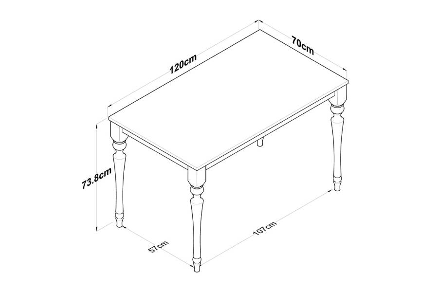 Τραπέζι Rosette pakoworld καρυδί-ανθρακί 120x70x73.8εκ