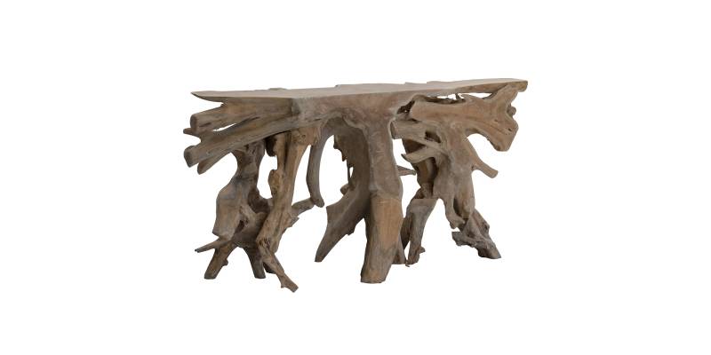 Κονσόλα Root pakoworld χειροποίητη teak ξύλο φυσικό 150x40x80εκ