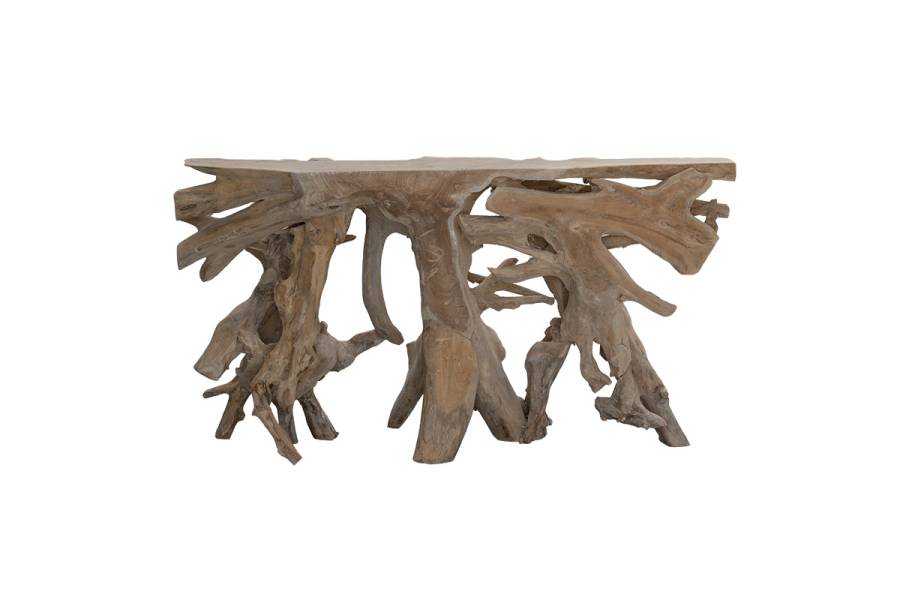 Κονσόλα Root pakoworld χειροποίητη teak ξύλο φυσικό 150x40x80εκ