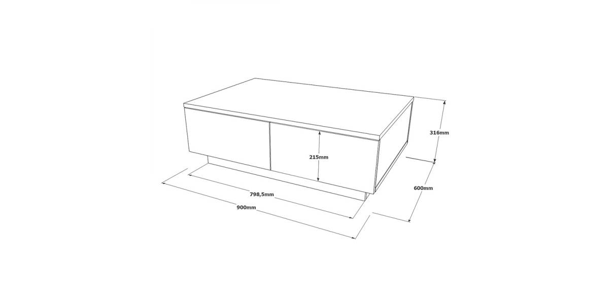 Τραπέζι σαλονιού Thunder pakoworld ανθρακί antique-γκρι antique 90x60x31.5εκ