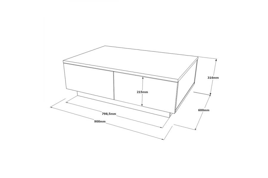 Τραπέζι σαλονιού Thunder pakoworld ανθρακί antique-γκρι antique 90x60x31.5εκ