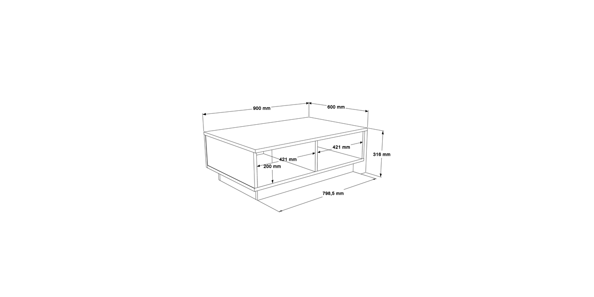 Τραπέζι σαλονιού Thunder pakoworld ανθρακί antique-γκρι antique 90x60x31.5εκ