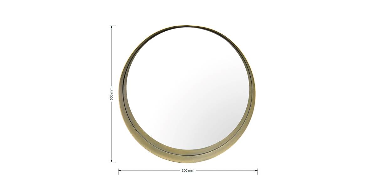 Καθρέπτης Round 3 pakoworld χρυσό 50x8x50εκ