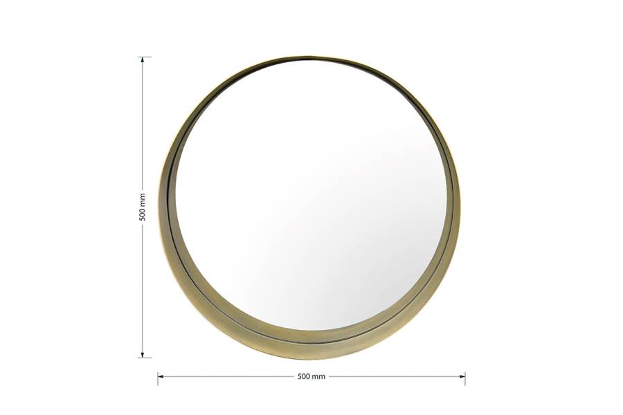 Καθρέπτης Round 3 pakoworld χρυσό 50x8x50εκ