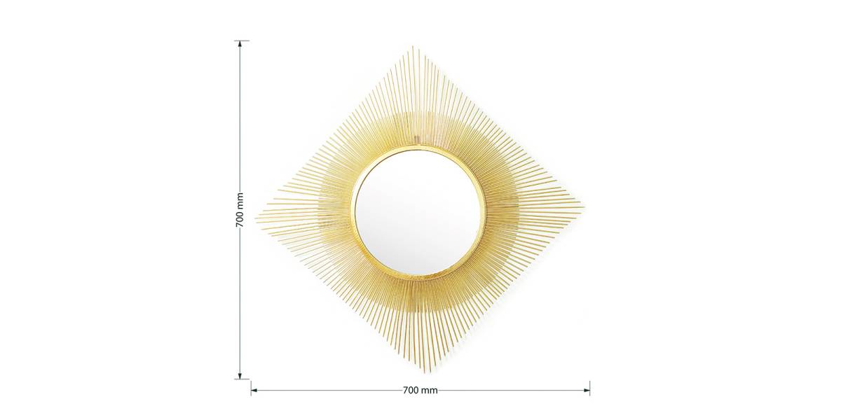 Καθρέπτης Sunshine pakoworld χρυσό 70x3x70εκ