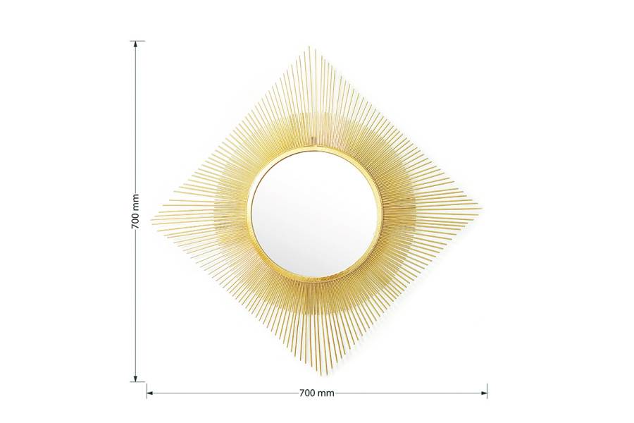 Καθρέπτης Sunshine pakoworld χρυσό 70x3x70εκ