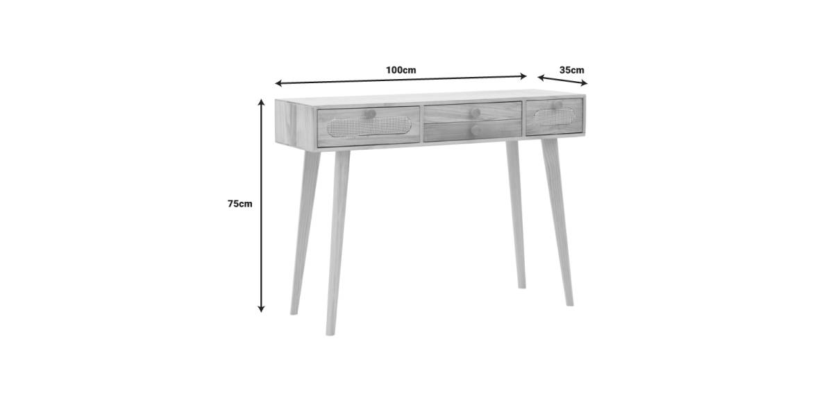 Κονσόλα Finian pakoworld ξύλο σε φυσική απόχρωση 100x35x75εκ