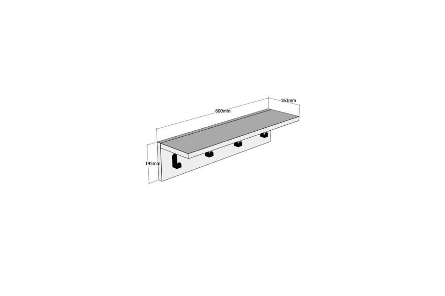 Κρεμάστρα Mulan pakoworld χρώμα φυσικό 60x16x14.5εκ