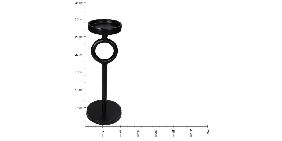 Κηροπήγιο ArteLibre Μαύρο Αλουμίνιο 11.5x11.5x29.5cm