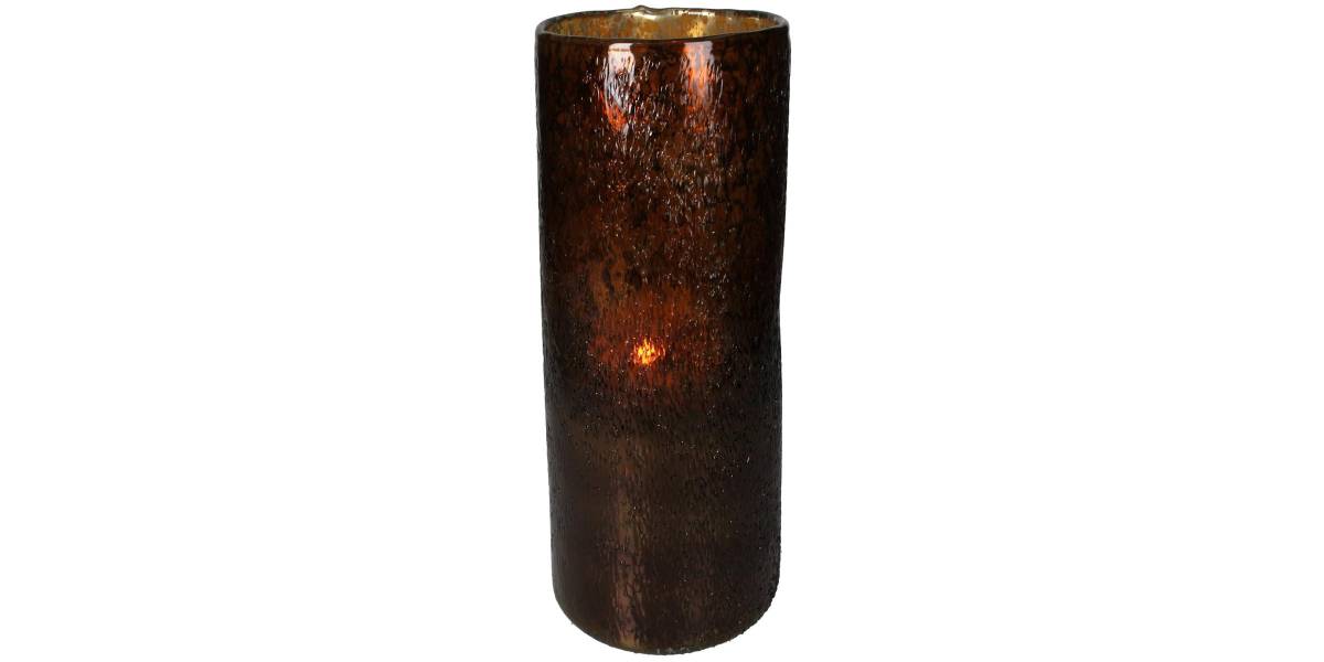 Κηροπήγιο ArteLibre Amber Γυαλί 14x14x25cm