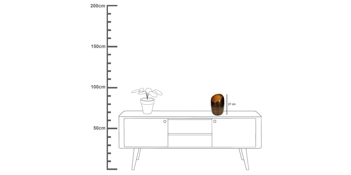 Κηροπήγιο ArteLibre Μπρονζέ Αλουμίνιο 17x17x27cm