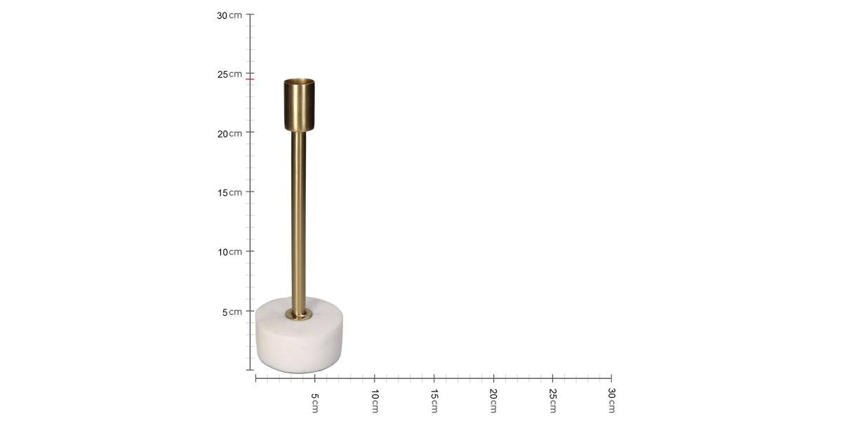 Κηροπήγιο ArteLibre Χρυσό Μέταλλο/Μάρμαρο 7.5x7.5x24.5cm