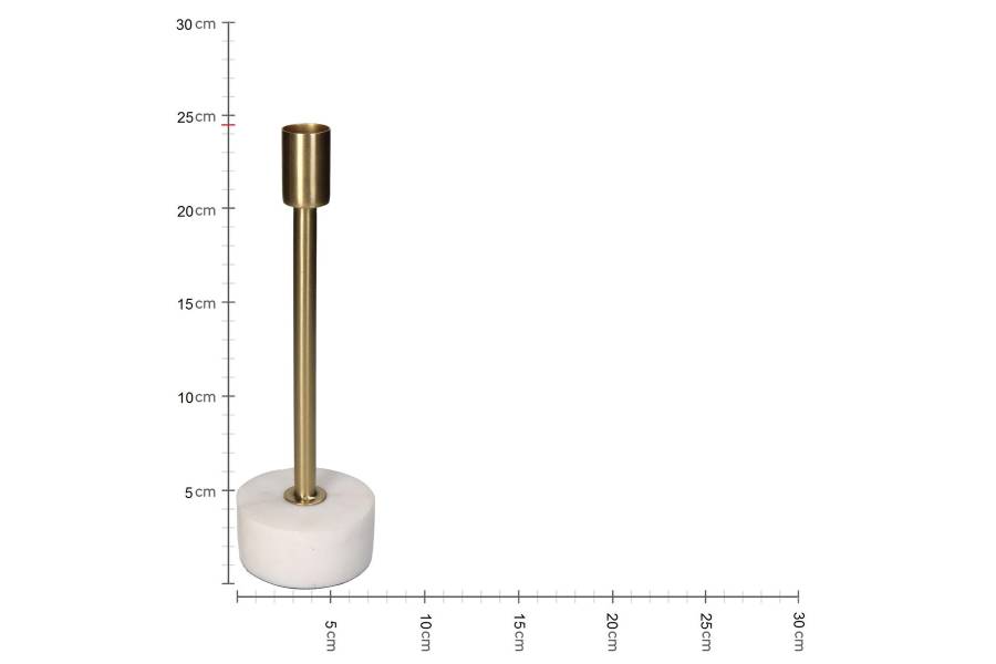 Κηροπήγιο ArteLibre Χρυσό Μέταλλο/Μάρμαρο 7.5x7.5x24.5cm