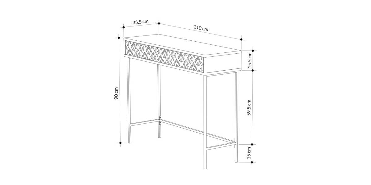 Κονσόλα Elettra pakoworld καρυδί-μαύρο 110x35.5x90εκ