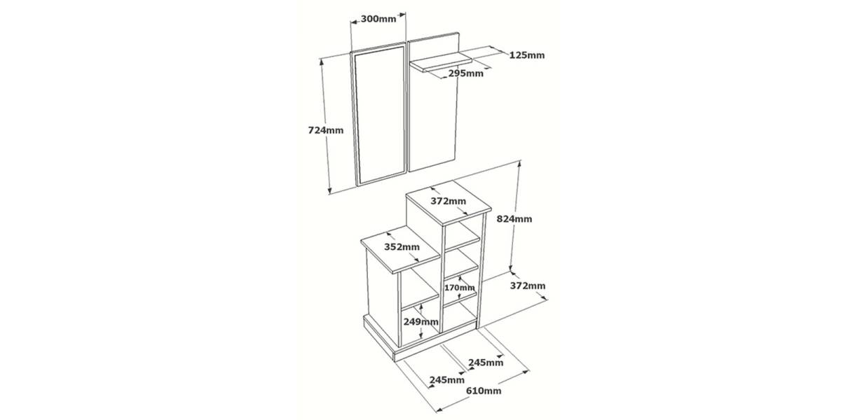 Έπιπλο εισόδου Wizbo pakoworld μελαμίνης λευκό 61x37x82.5εκ