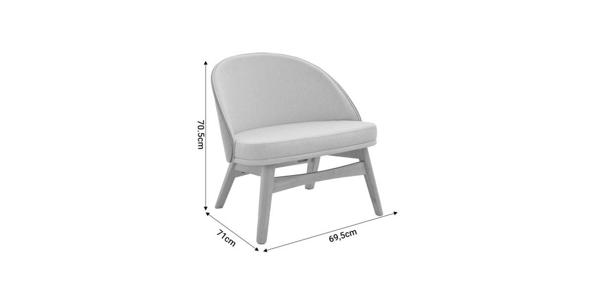 Καρέκλα Sarian pakoworld μπεζ ύφασμα-rubberwood φυσικό πόδι 69,5x71x70.5εκ