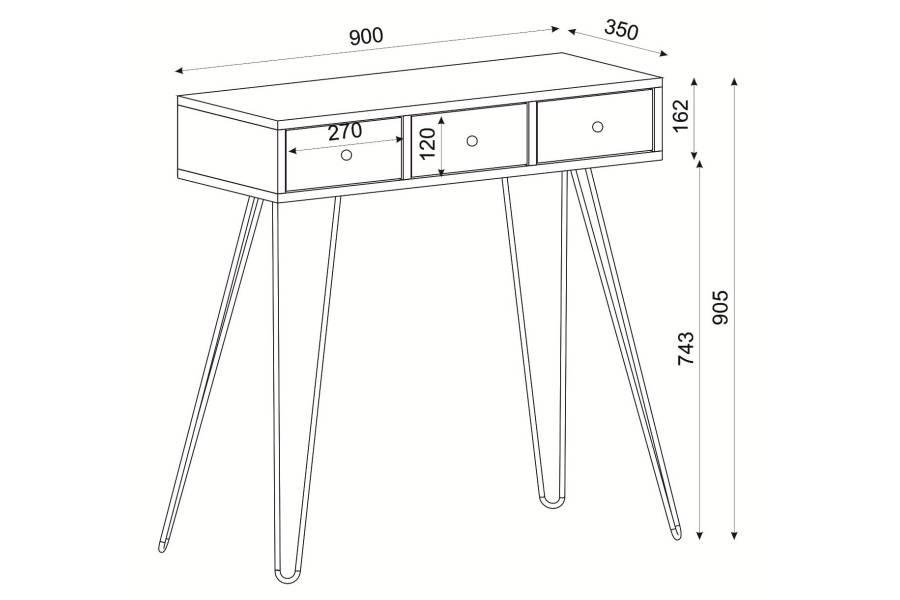 Κονσόλα ArteLibre LIDYA Καφέ Με Σχέδιο 90x35x91cm