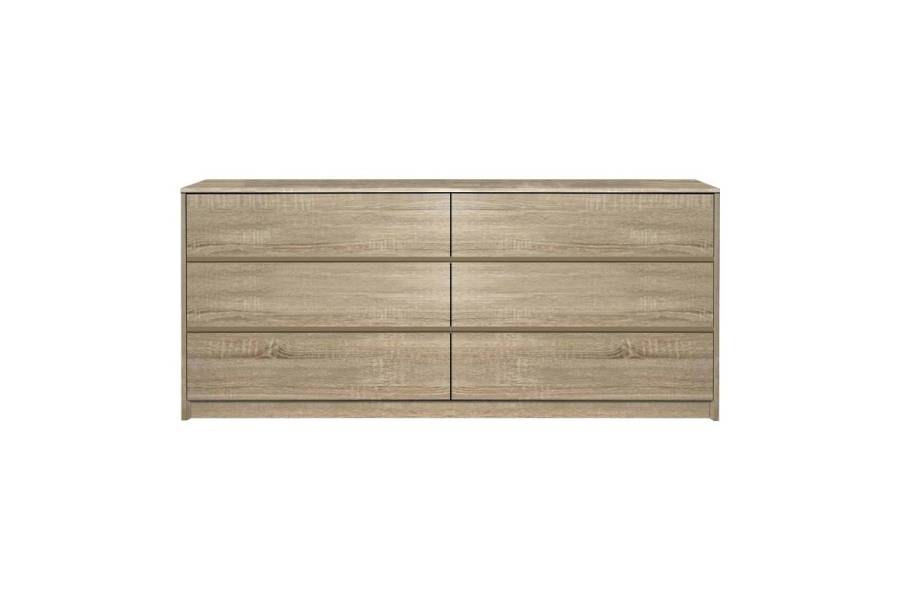 Συρταριέρα Kuanger pakoworld mdf σε φυσική απόχρωση 120x40x70εκ