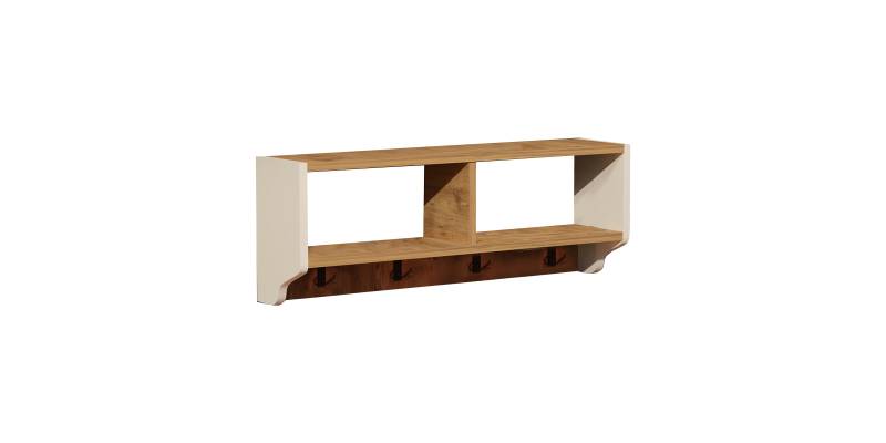 Κρεμάστρα τοίχου Gyrzi pakoworld oak-λευκό μελαμίνης 84x18x30εκ