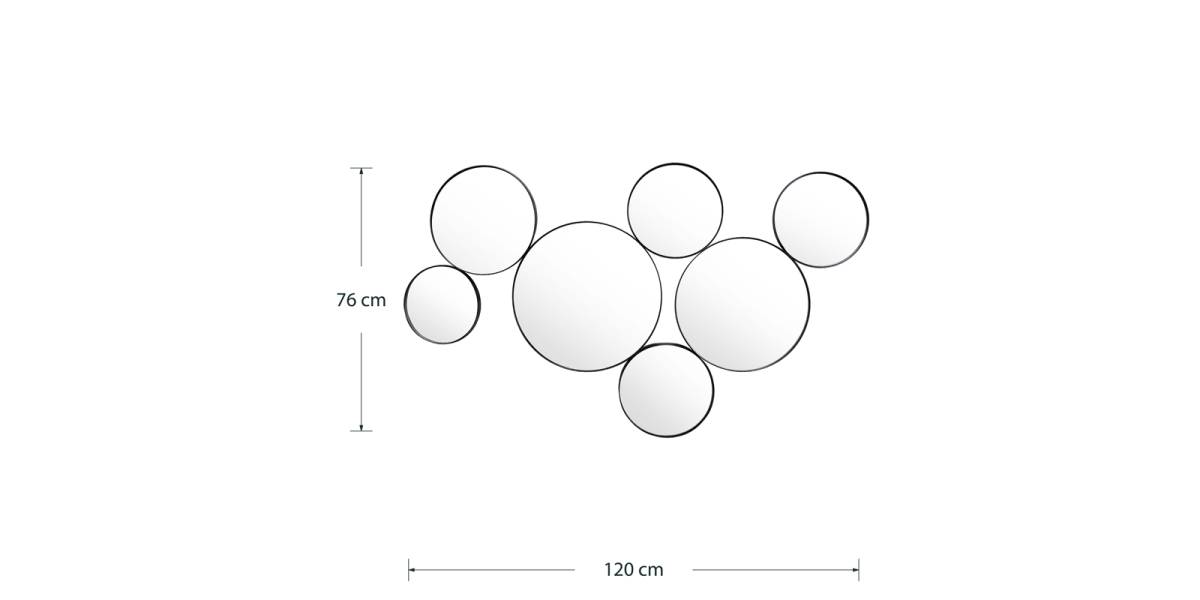 Καθρέπτης Sowel pakoworld μαύρο 120x2x76εκ