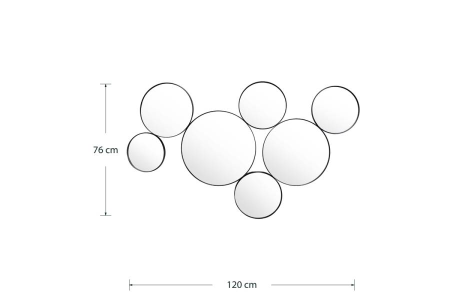 Καθρέπτης Sowel pakoworld μαύρο 120x2x76εκ