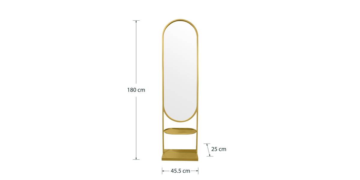 Καθρέπτης Anelsa pakoworld χρυσό 45.5x25x180εκ