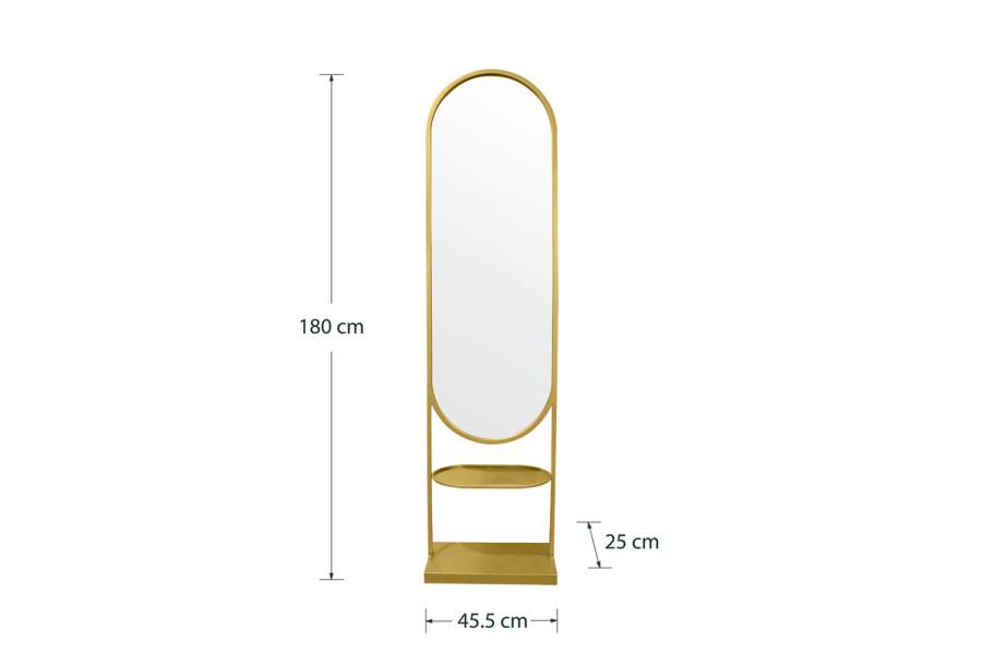 Καθρέπτης Anelsa pakoworld χρυσό 45.5x25x180εκ