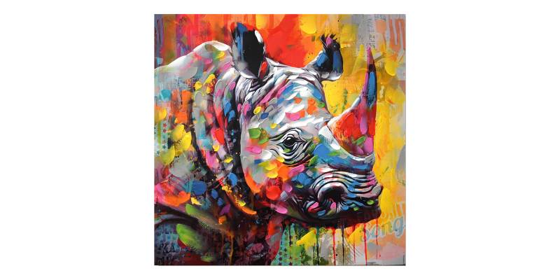 Πίνακας σε καμβά Rhinocery Inart 80x3x80εκ