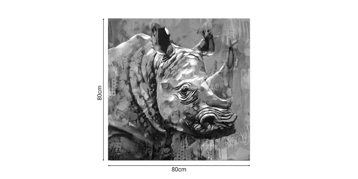 Πίνακας σε καμβά Rhinocery Inart 80x3x80εκ