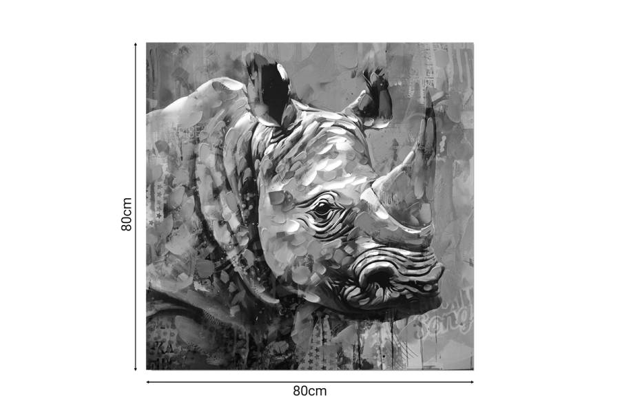 Πίνακας σε καμβά Rhinocery Inart 80x3x80εκ