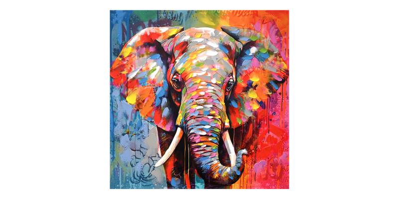 Πίνακας σε καμβά Elephant Inart 80x3x80εκ