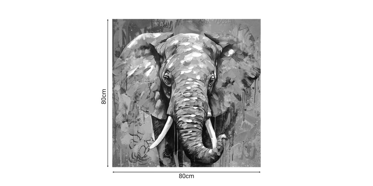 Πίνακας σε καμβά Elephant Inart 80x3x80εκ