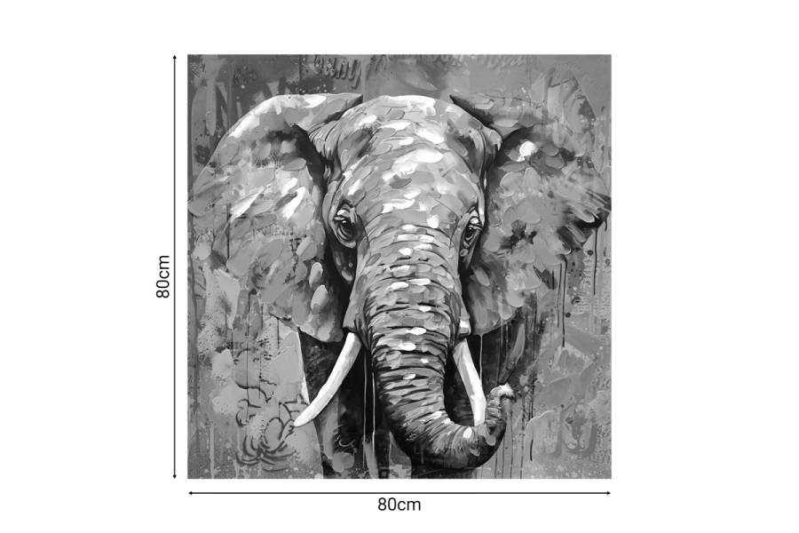 Πίνακας σε καμβά Elephant Inart 80x3x80εκ