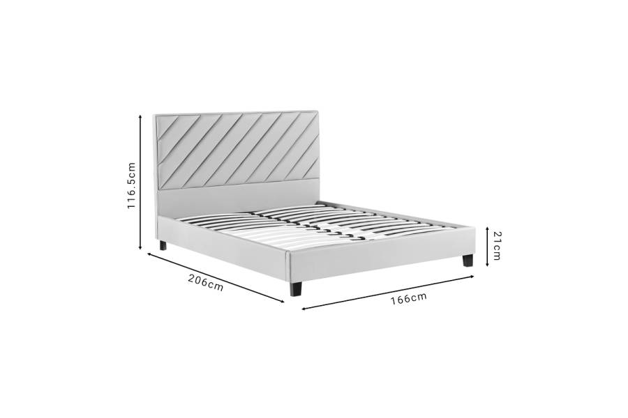 Κρεβάτι διπλό Franky pakoworld pu μπεζ 160x200εκ