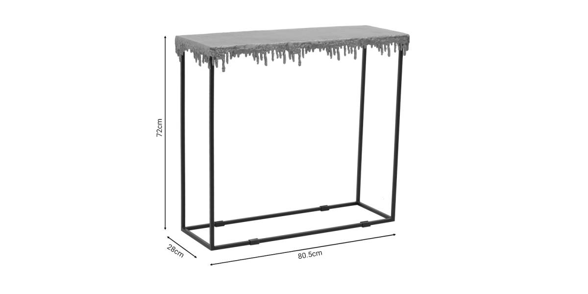 Κονσόλα Bulco Inart χρυσό-μαύρο μέταλλο 80.5x28x72εκ