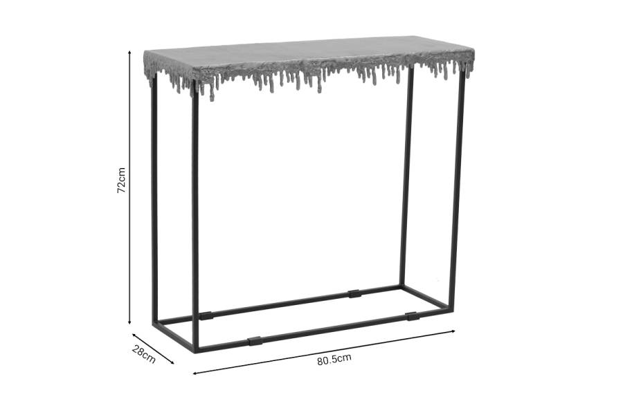 Κονσόλα Bulco Inart χρυσό-μαύρο μέταλλο 80.5x28x72εκ