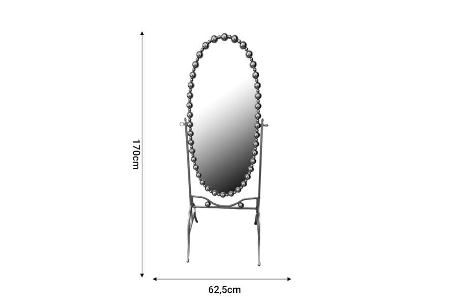 Καθρέπτης Present Inart μαύρο μέταλλο 63.5x50x171εκ