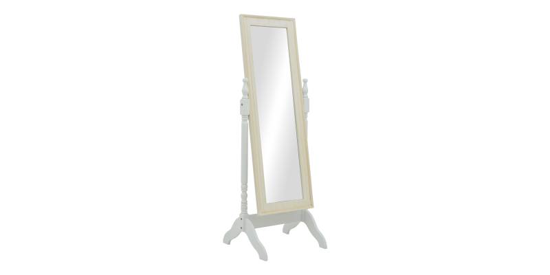 Καθρέπτης Malone Inart mdf σε λευκή αντικέ απόχρωση 55x50x160εκ