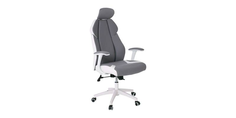 BF8300 Πολυθρόνα Γραφείου Διευθυντή, Microfiber Γκρι PU Άσπρο